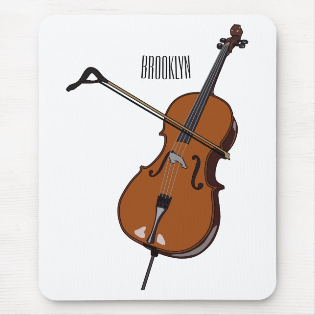 Cello cartoon illustration  mouse pad (Front)