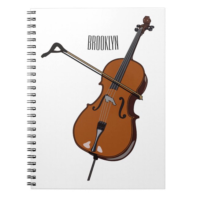 Cello cartoon illustration  notebook (Front)