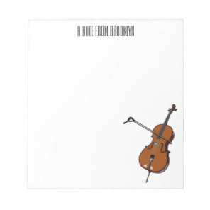 Cello cartoon illustration  notepad