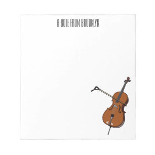 Cello cartoon illustration  notepad
