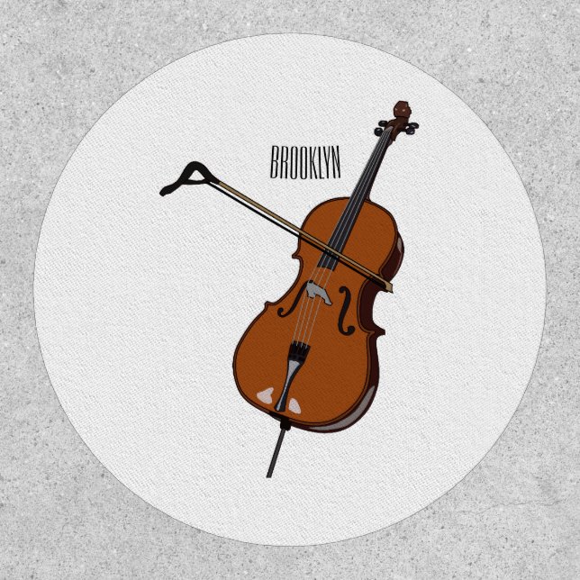 Cello cartoon illustration  patch (Front)