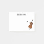 Cello cartoon illustration  post-it notes