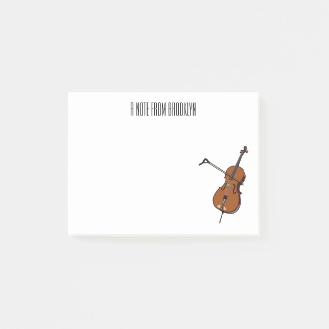 Cello cartoon illustration  post-it notes (Front)