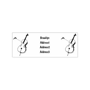 Cello cartoon illustration  rubber stamp