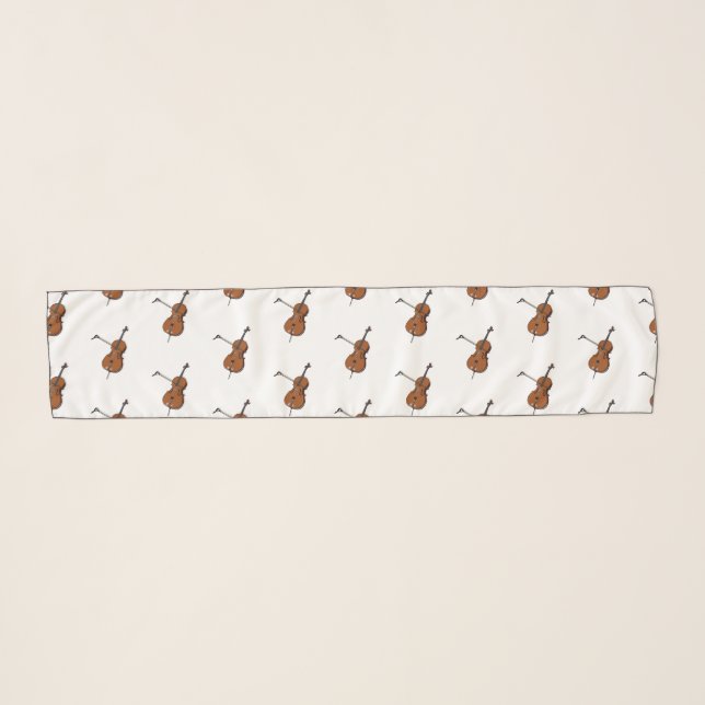 Cello cartoon illustration  scarf (Front (Horizontal))
