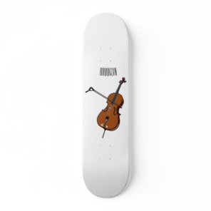 Cello cartoon illustration  skateboard