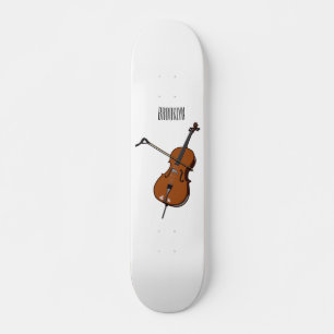 Cello cartoon illustration  skateboard