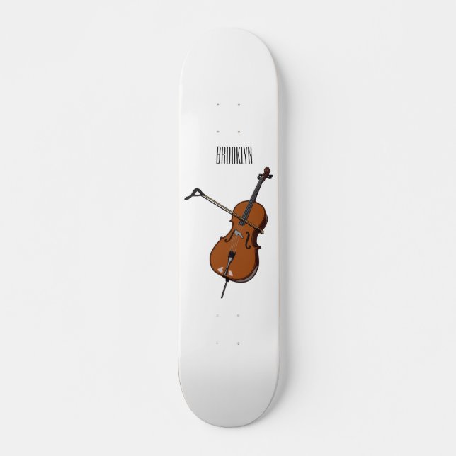 Cello cartoon illustration  skateboard (Front)