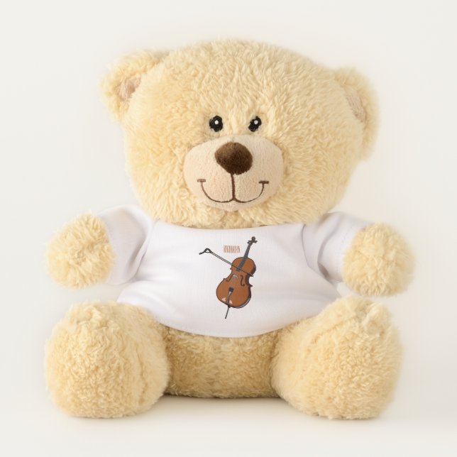 Cello cartoon illustration  teddy bear (Front)