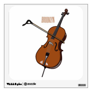 Cello cartoon illustration  wall decal