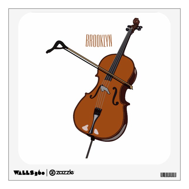 Cello cartoon illustration  wall decal (Front)
