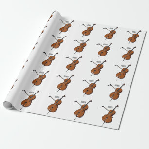 Cello cartoon illustration  wrapping paper