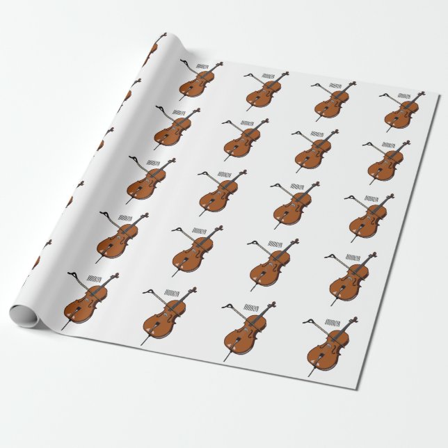 Cello cartoon illustration  wrapping paper (Unrolled)