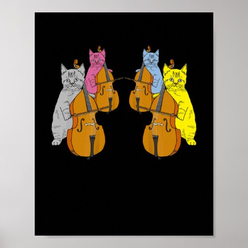 Cello Cats Violin Violin Musicians Music Poster