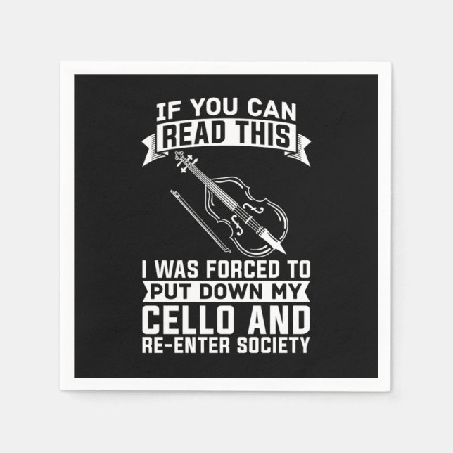 Cello Cellist Violoncello Napkins (Front)