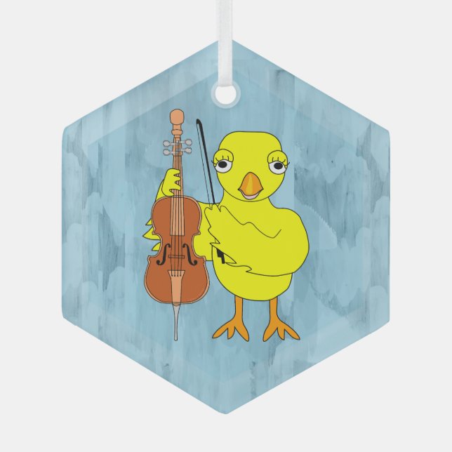 Cello Chick Glass Ornament (Front)