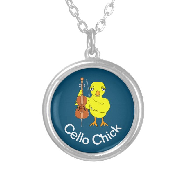 Cello Chick Silver Plated Necklace (Front)