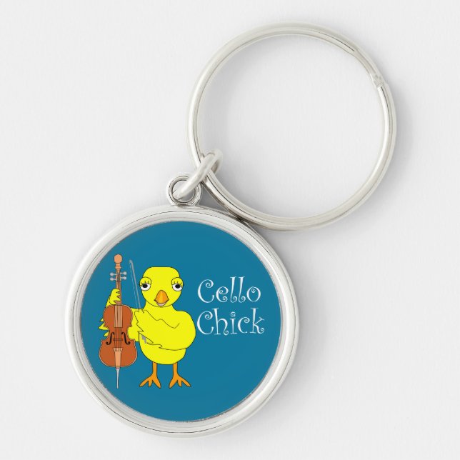 Cello Chick Text Keychain (Front)