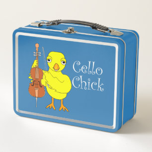 Cello Chick Text Metal Lunch Box