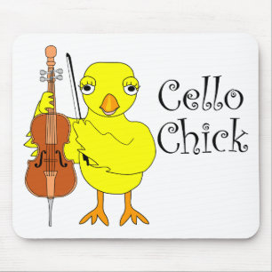 Cello Chick Text Mouse Pad