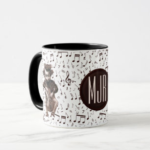 Cello Chops   Vintage Musician   Monogrammed Mug