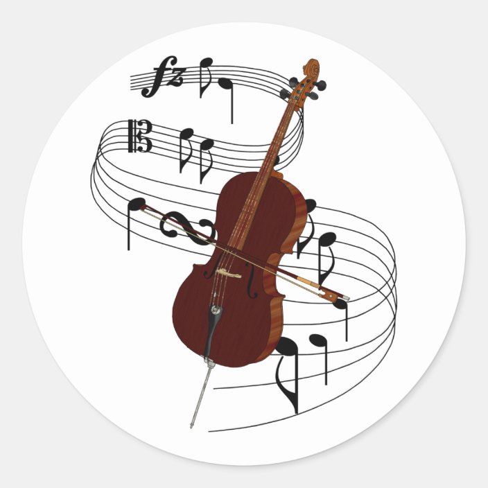 Cello Classic Round Sticker | Zazzle.com