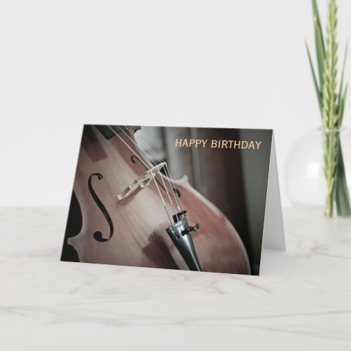 Cello classical music instrument birthday card | Zazzle