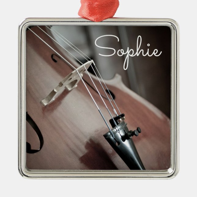 Cello classical music stringed instrument name metal ornament (Front)