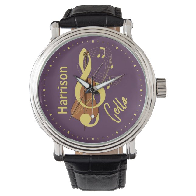 Cello Classical  Musician Music Personalized Watch (Front)