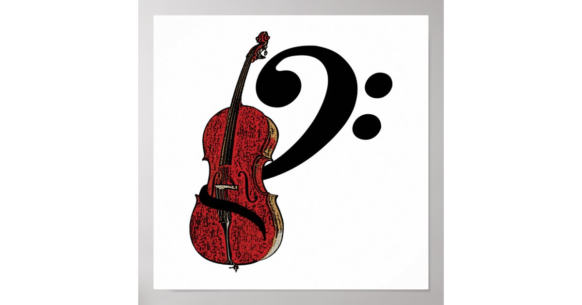 Cello Clef Poster | Zazzle