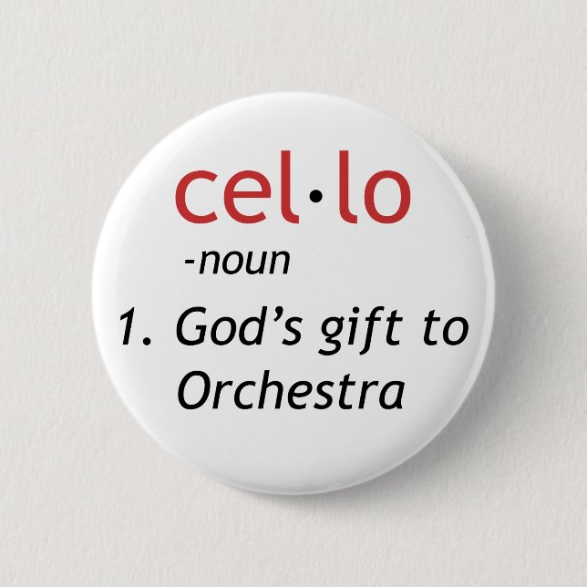 Cello Definition Pinback Button (Front)