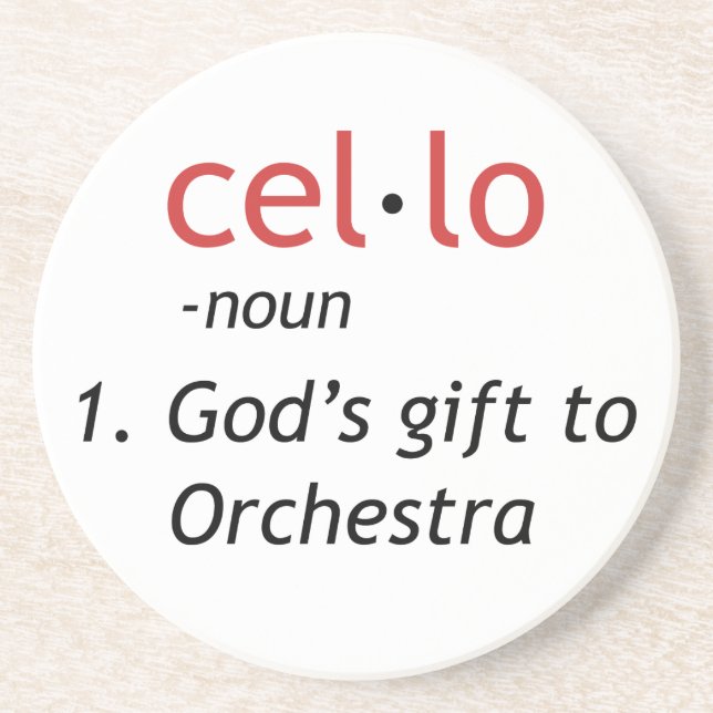 Cello Definition Sandstone Coaster (Front)