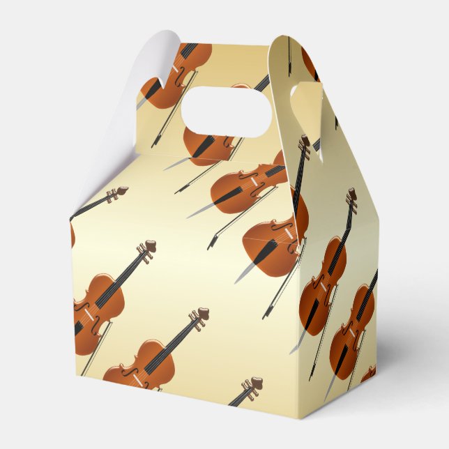 Cello Design Gold Coloured Favor Boxes (Front Side)