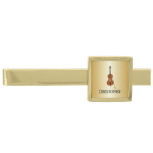 Cello Design Gold Finish Tie Bar
