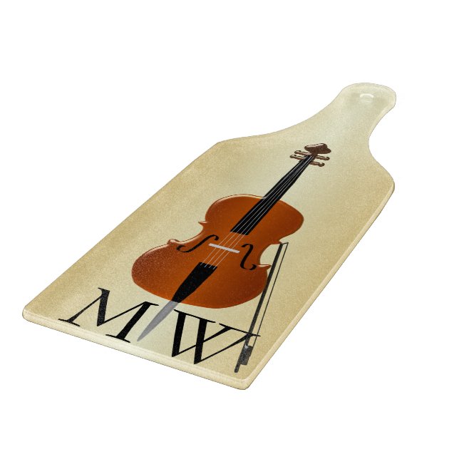 Cello Design Monogrammed Cutting Board (Corner)