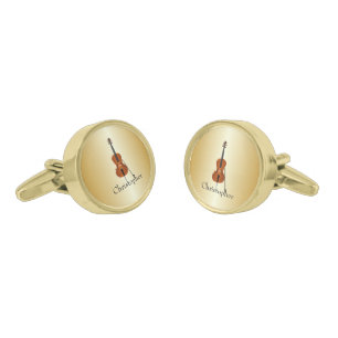 Cello Design Personalised Round Cufflinks