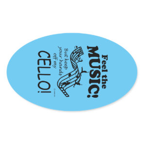 Cello Feel The Music Oval Sticker