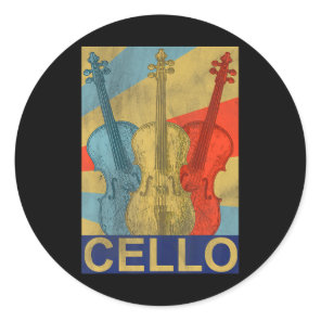 Cello for Cello Player Musician Girls Classic Round Sticker