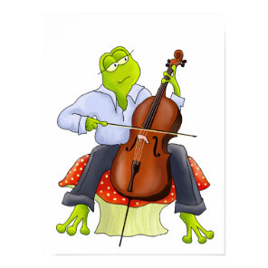 Cello Frog Art Print