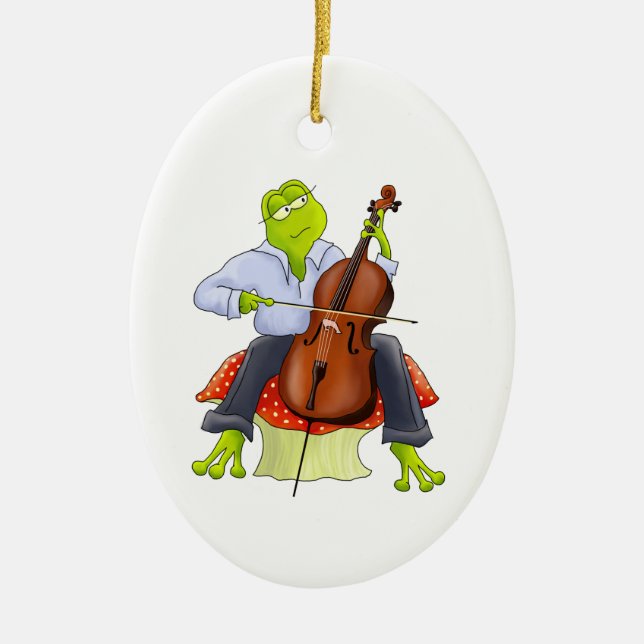 Cello Frog Ornament (Front)