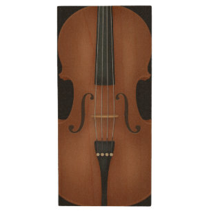 Cello Front & Back Custom Classical Music Wood Flash Drive