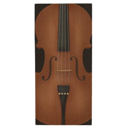 Cello Front  Back Custom Classical Music Wood Wood Flash Drive