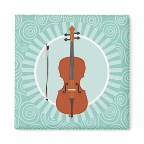 Cello Fun Turquoise Swirl Music Magnet