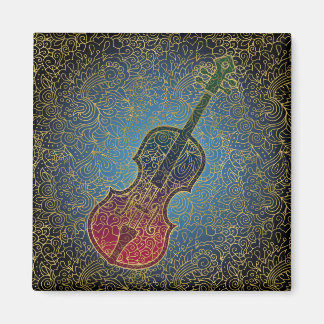 Cello Gold Filigree - Colorful Music Magnet