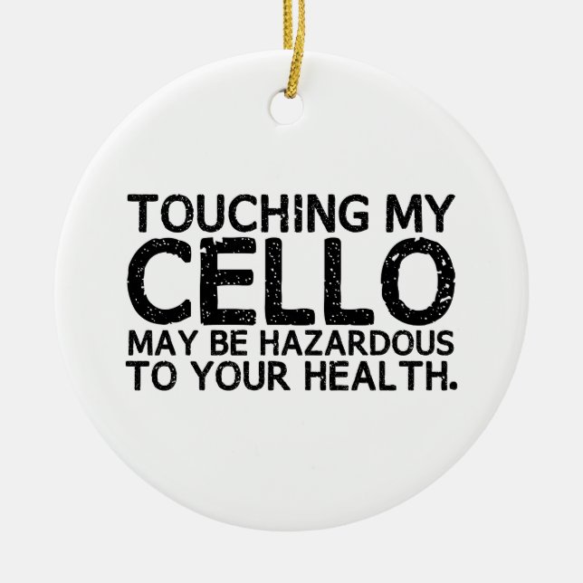 Cello Hazard Ceramic Ornament (Front)