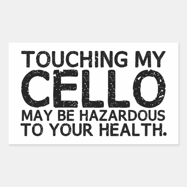 Cello Hazard Rectangular Sticker (Front)