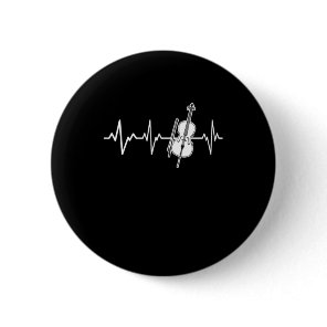 Cello Heartbeat Classic Cellist Gift Idea Button
