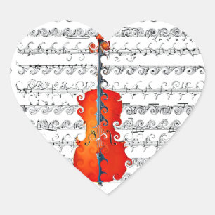 Cello & I Rock!_ Heart Sticker