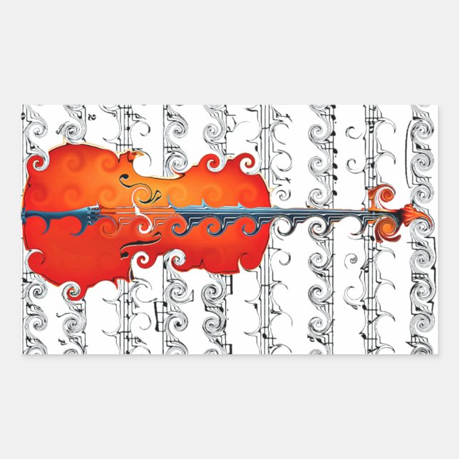 Cello & I Rock!_ Rectangular Sticker (Front)