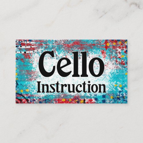 Cello Instruction Lessons Business Cards 
